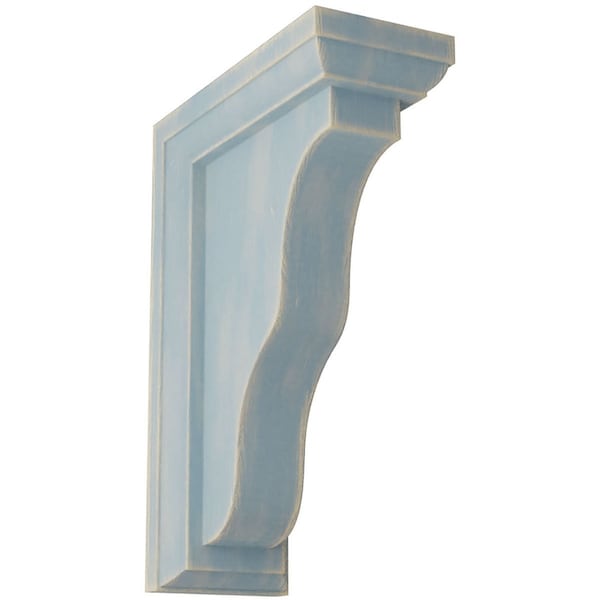 Ekena Millwork 2 1/4"W x 5"D x 7"H Hamilton Traditional Wood Vintage Decor Bracket, Driftwood Blue BKTWD02X05X07HABU - main